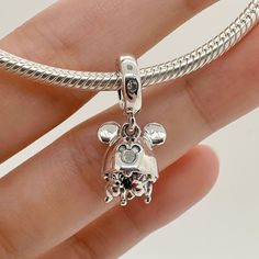 This product is made of S925 silver. Chip And Dale, Dangle Charms, Chipmunks, Silver Charms, Wedding Shop, Accessory Gift, Charms, Birthday Gifts, Charm Bracelet