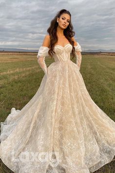 Style: 15584 Closure: Zipper Details: Lace,Buttons,Bone Bodice Fabric: Lace Neckline: Sweetheart Silhouette: A Line Wedding Dresses Off The Shoulder, Sleeves Wedding Dresses, Dresses Off The Shoulder, Long Sleeve Wedding Dress Lace, Sleeve Wedding Dress, Fairytale Dress, Princess Wedding Dresses