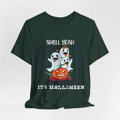 Get into the Halloween spirit with this fun and quirky "SHELL YEAH IT'S A HALLOWEEN" t-shirt! Featuring eight expressive pumpkin faces, each showing a different emotion, this shirt perfectly captures the spooky and playful vibes of the season. Whether you're at a Halloween party, trick-or-treating, or just lounging in fall fashion, this comfy and stylish graphic tee is sure to bring the fun. Perfect for pumpkin lovers, Halloween enthusiasts, and those who enjoy a bit of humor in their holiday wardrobe! Made with 100% Airlume combed and ring-spun cotton, a lightweight fabric (4.2 oz/yd² (142 g/m that is easy to layer, breathable. Perfect for active and leisure wear.  .: The retail fit that is perfect for casual and semi-formal settings. The crew neckline adds a classic, neat style that's pe Beach Halloween, Its Halloween, Shell Yeah, Funny Halloween Costume, Cute Halloween Ghost, Shells Beach, Different Emotions, Ghost Pumpkin, Funny Halloween Costumes