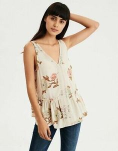 Bandeau One Piece Swimsuit, Shell Top, Free Jeans, Shell Tops, Lovely Tops, Floral Tunic, Sleeveless Tunic, Lace Inset, Mens Outfitters