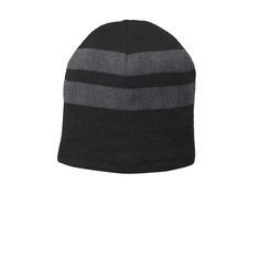 Buy the Port & Company® Fleece-Lined Striped Beanie Cap at Michaels. com. Classic stripes and warm fleece lining make this beanie a stylish cold-weather must-have. Classic stripes and warm fleece lining make this beanie a stylish cold-weather must-have. Details: Available in multiple colors 100% acrylic with 100% polyester fleece lining | Port & Company® Fleece-Lined Striped Beanie Cap in Black/Athletic Oxford | Michaels® Sports Beanie For Winter, Casual Sports Hat For Winter, Casual Winter Sports Hat, Winter Sports Beanie Hat, Sporty Winter Beanie Hat, Black Beanie With Fleece Lining, Sporty Beanie For Cold Weather, Warm Sports Beanie Hat, Black Sporty Beanie Hat