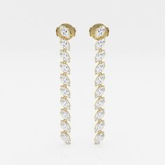 Badgley Mischka 3 1/2 ctw Marquise Lab Grown Diamond Dangle Fashion Earrings - Grownbrilliance Wedding Decisions, Diamonds Earrings, Badgley Mischka, 18k Rose Gold, Every Woman, Body Jewelry, Lab Grown, Fashion Earrings, Lab Grown Diamonds