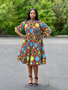 ✨  Embrace your unique beauty and make a statement this summer with this exquisite piece of African-inspired fashion. ✨ This exquisite Plus Size Elegant Dress seamlessly blends traditional African Ankara fabric with contemporary elegance, resulting in a stunning piece that celebrates your unique style. Designed specifically for the modern woman who embraces her curves, this dress boasts a flattering silhouette that accentuates your figure in all the right places. The flowing skirt gently cascade Colorful Pattern Dresses For Festivals, Traditional A-line Spring Dress, Traditional Fitted Midi Dress For Summer, Multicolor Midi Dresses For Festival, Multicolor Midi Festival Dresses, Traditional Printed Dresses For Spring, Traditional Printed Spring Dresses, Traditional Beach Dress With Vibrant Print, Traditional Knee-length Midi Dress For Summer