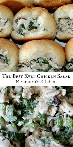 the best ever chicken salad is made with bread rolls