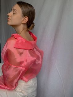 Pirate Blouse Woman, Transparent Organza Blouse, Sheer Blouse, Victorian Sheer Shirt, Blouse With Voluminous Long Sleeves - Etsy Pirate Blouse, Organza Blouse, Sheer Shirt, Making Shirts, Sheer Blouse, Organza Bags, Different Fabrics, Silk Blouse, Shoulder Sleeve