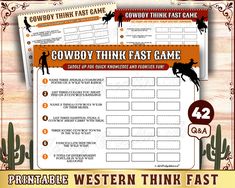 cowboy think fast game printable for kids