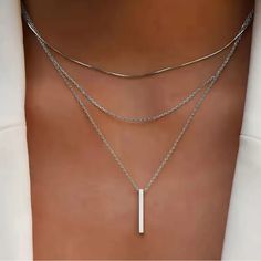 This Item Is A Women’s Layered Necklace. Various Textures And Could Be Worn Casual And Formal Depending On The Occasion. Brand New Never Worn! Formal Necklace, Necklace Stack, Layered Necklace, Silver Chain Necklace, Dainty Necklace, Layered Necklaces, Statement Pieces, Womens Jewelry Necklace, Reno