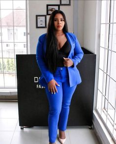 cooperate suit Blue Female Suit, Blue Womens Suit, Ankara Pencil Skirt, Ankara Kimono Jacket, Ankara Kimono, Female Suit, Office Suits, Womens Suit, Suits Black