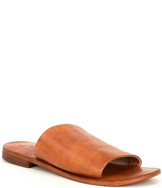 Free People Vicente Leather Slide Sandals | Dillard's Spring Leather Slides With Stitched Sole, Leather Slides With Stitched Sole For Spring, Classic Leather Slides For Spring, Classic Leather Slides With Single Toe Strap, Calf Leather Mules With Leather Footbed, Classic Mules With Leather Lining And Single Toe Strap, Classic Mules With Single Toe Strap And Leather Lining, Spring Sandals With Single Toe Strap And Stitched Sole, Leather Sandals With Stitched Sole For Spring