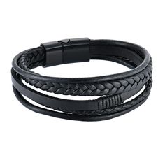 PRICES MAY VARY. Raymard Designs - Classic multi-layer braided leather bracelet for men with magnetic clasp, easy to put on and without fall off. High Quality Materials - The mens bracelet is made of genuine leather and 316L stainless steel, quality black plated, long time color retention, strong and durable, lead and nickel free, hypoallergenic. Bracelet Size - The total length of the leather bracelet is 8.3" (210mm) and the weight is 22 grams. Fits wrist lengths of 7.1" - 7.7". Add 0.6"-1.2" ( Leather Bracelet For Men, Brown Bracelet, Classic Bracelets, Braided Leather Bracelet, Black Plates, Bracelet For Men, Nice Leather, Magnetic Clasp, Vintage Bracelets