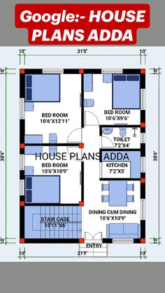 the floor plan for a two story house with three bedroom and an attached kitchen area