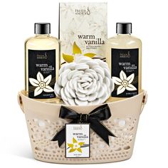 Indulge in the ultimate spa experience at home with the Freida and Joe Aromatherapy Delight Lavish Warm Vanilla Spa Bath and Body Gift Basket. Perfect for both women and men, this luxurious set is meticulously crafted to provide relaxation and pampering. Luxury Gift Basket, Bath & Body Gift Set, Spa Basket, Care Basket, Gift Set For Men, Modern Baskets, Ritual Bath, Gift Delivery, Spa Bath