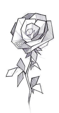 a drawing of a rose on a white background