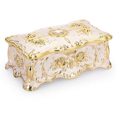 an ornately decorated box on a white background