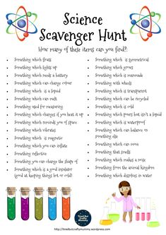 science scavenger hunt for kids