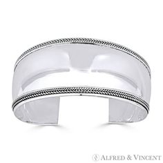 The featured bangle is cast in .925 sterling silver and showcases an open wide-cuff design in high-polish silver with rib-detailed edges. Your purchase include a 30-Day Exchange or Money-Back Guarantee & Free US Shipping. Please email us for more information regarding this listing. Size: one size.  Gender: unisex.  Age Group: adult. Cuff Design, Polish Silver, Wide Cuff, Cuff Bangles, Womens Bracelets, Womens Watches, 30 Day, Jewelry Watches, Age Group