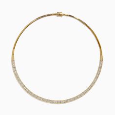 Effy D'Oro 14K Yellow Gold and Diamond Collar Necklace 3.12 TCW Classic 14k Gold Necklace With Pave Setting, 14k Yellow Gold Necklace With Pave Setting, 14k Gold Necklace With Pave Setting, 14k White Gold Necklaces With Pave Setting, White Gold 14k Pave Setting Necklace, Elegant 14k Gold Hoop Necklace, 14k Yellow Gold Jewelry With Pave Setting, 14k Gold Diamond Necklace With Pave Setting, 14k Gold Pave Setting Jewelry