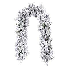 a white christmas garland with snow on it