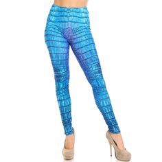 Women'S Creamy Soft Vibrant Blue Dragon Full Length Leggings Undergo A Sassy Reptile Transformation In These Creamy Soft Vibrant Blue Dragon In Size One Size Reg To Extra Plus Size Leggings. The Bold Blue Color Scheme Brings A Fabulous Eye-Grabbing Pop Of Color To Everyday Outfits And Is Easily Dressed Up Or Down. The Silky Soft Stretch Fabric Is A Treat For All-Day Wear And Offers A Flattering Fit That Is Body-Hugging Yet Super Comfortable Imported Plus Size (Fits Sizes 14 - 22 Up To 24 Dep Casual Blue Footless Leggings, Blue Casual Footless Bottoms, High-waisted Blue Leggings For Spring, High Waist Blue Leggings For Spring, High Waist Blue Leggings, Casual Blue Footless Bottoms, Blue Fitted Bottoms For Spring, High Waist Tight Blue Pants, Blue High Waist Fitted Leggings