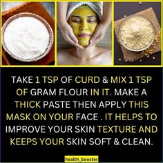 #usa #usatoday #united Gram Flour Face Mask, Flour Face Mask, Tips For Glowing Skin, Night Time Skin Care Routine, Health Signs, Beauty Room Design, Gram Flour, Grooming Tips, Healthy Glowing Skin