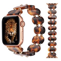 PRICES MAY VARY. 【Exclusive Design】Features a unique, stretchable design, premium resin material and shiny metal beads, colorful pattern, The apple watch replacement straps have a fashion feel and exquisite colors, adding a touch of playfulness to a dull life. You can give your iWatch a makeover and get a sophisticated classy watch within seconds 【Comfortable to Wear】 ONLY 1.05oz, Extreme lightness makes it very comfortable to wear, and skin-friendly. Each piece of resin is slowly polished by th Loop Lighting, Colorful Bead Bracelets, Light Fashion, Classy Watch, Resin Bracelet, 38mm Apple Watch Band, Tiger Eye Beads, Stylish Watches, Apple Watch Strap