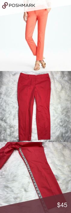 J. Crew coral cafe Capri size 6 NWT pants trousers New with tags  A J. Crew Pants & Jumpsuits Ankle & Cropped Fitted Workwear Capri Pants, Fitted Ankle-length Capris With Pockets, Fitted Capri Length Work Pants, Fitted Capri Length Pants For Work, Pink Stretch Cropped Leg Pants, Pink Stretch Cropped Pants, Chic Fitted Cotton Capris, Fitted Capris With Pockets For Spring, Fitted Spring Capris With Pockets