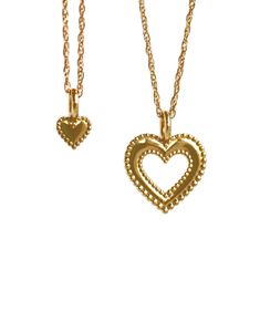 ~~ 14k Gold Hearts Mother Daughter Necklaces ~~ Fine jewelry created because every woman has a story. Each piece of the fine collection has been designed and created as an heirloom, with fine feminine details, to wear and cherish. Your necklace will be your favorite to wear everyday. An heirloom to treasure - elegant, eternal, and all around spectacular! Order your set with necklaces to share. Made entirely in the USA. Necklaces arrive in a gift box, with Mother Daughter card. Note any special c Yellow Gold Heirloom Jewelry With Heart Charm, Heirloom Yellow Gold Jewelry With Heart Charm, Heirloom 14k Gold Heart Jewelry, Fine Jewelry Heart Charm For Anniversary Gift, Fine Jewelry Heart Charm For Anniversary, Luxury Heart-shaped Jewelry For Anniversary Gift, Heirloom 14k Gold Heart Charm Jewelry, Heirloom 14k Gold Jewelry With Heart Charm, Heirloom Heart-shaped Yellow Gold Jewelry