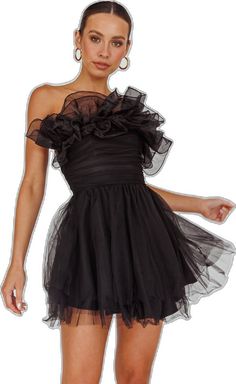 My Beloved Organza Frill Mini Dress Black by Selfie Leslie Frill Mini Dress, Mini Homecoming Dresses, Satin Clutch, Mini Dress Black, Blue Bridesmaids, Black Mini Dress, Date Night Dresses, Mini Dress Casual, Hoco Dresses