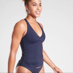 Nwt Athleta Top Dress Blue See Tag For Details. Purchased At An Overstock Outlet - No Flaws - No Returns To Store. Please Comment With Questions! Pair With A Bottom In My Closet And Make A Bundle! Selling For $65 Online! Sport Bikinis, Tankini Swimsuit Top, Swim Tankini, Swim Skirt, Tankini Swimsuits, Tankini Top, Swimsuit Tops, Top Dress, Dress Blue