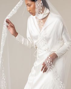 ARENA ORNAMENTAL NEEDLEWORK VEIL - Ofrenda Studio Silk Wedding Shawl With Intricate Embroidery, Elegant Wedding Veil With Intricate Embroidery, Elegant Wedding Dupatta With Lace Trim, Silk Embroidered Shawl For Wedding, Elegant Lace Work Veil For Ceremony, Elegant Lace Trim Veil For Ceremony, Elegant White Embroidered Veil, White Lace Shawl For Wedding, Silk Wedding Shawl With Sheer Dupatta