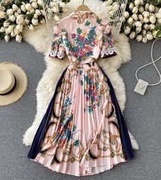 Pink A line floral pattern dress long sleeve dress Fabric: blended Color: pink Size: S, M, L, XL, 2XL S length 114 bust 88 waist 72 sleeve length 26 M length 115 bust 92 waist 76 sleeve length 27 L length 116 bust 96 waist 80 sleeve length 28 XL length 117 bust 100 waist 84 sleeve length 29 2XL length 118 bust 104 waist 88 sleeve length 30 For more pictures of the dress, please contact us, thank you. Elegant Pink Floral Summer Dress, Pink Pleated Dress For Fall, Fall Pink Pleated Dress, Spring Pleated A-line Long Sleeve Dress, Spring A-line Long Sleeve Pleated Dress, Casual Long Sleeve Pink Dress For Fall, Pink Long Sleeve Spring Dress, Pink Long Sleeve Dresses For Spring, Pink Fitted Long Sleeve Spring Dress