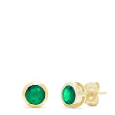 Effy Brasilica 14K Yellow Gold Emerald Stud Earrings, 0.95 TCW 14k Yellow Gold Gemstone Earrings, Elegant Emerald Earrings With Bezel Setting, Classic Yellow Gold Earrings With Bezel Setting, Yellow Gold 14k Gemstone Earrings, Green Bezel Set Earrings For Formal Occasions, Formal Green Earrings With Bezel Setting, 14k Gold Round Bezel Set Earrings, Classic Green Earrings With Bezel Setting, Hallmarked 14k Gold Round Earrings