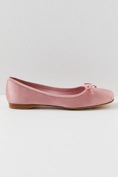 Get that sweet, studio-inspired style with these dainty ballet flats, featured in a satin finish for a luxe touch. **Features:** Flat style, round toe, satin uppers, grosgrain topline, bow detail, lined footbed **Why We | Aurora Flats by Jeffrey Campbell at Free People in Pink, Size: US 8 Feminine Formal Ballet Flats, Feminine Fitted Ballet Flats With Round Toe, Feminine Closed Toe Ballet Flats For Evening, Feminine Evening Ballet Flats With Closed Toe, Elegant Pink Evening Flats, Feminine Round Toe Ballet Flats For Evening, Feminine Evening Ballet Flats With Round Toe, Feminine Pink Flats For Evening, Feminine Evening Ballet Flats With Flat Heel