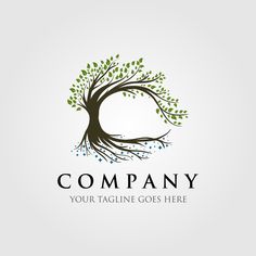 a tree with leaves and roots logo design for company, business or other purposes illustration