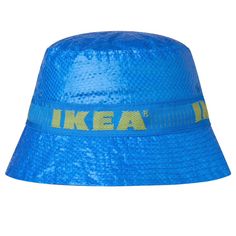 Nwt Ikea Bucket Hat. Featuring A Lined Inner And Vents For Breathability Fabric: 100% Polypropylene Lining: 100% Polyester Made Of The Same Material As The Ikea Reusable Bags ^_^ Definitely A Must Have For Those Die Hard Ikea Fans Out There! Brand New, Never Worn, Excellent Condition Ikea Bucket Hat, Ikea Accessories, Ikea Yellow, Ikea Fans, Blue Bucket Hat, Rain Hat, Ikea Storage, Reusable Bags, Hat Making