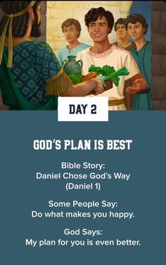 a card with the words, god's plan is best and an image of jesus holding