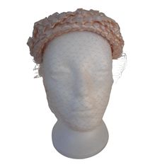 Vintage Juliet style hat - Estate find - little to no wear Pink w/ netting and pearl accents as well as a tie to secure the hat; woven design like ribbon hats from the 1950s no brand or size tag - but about 10 inches side to side No obvious imperfections, does have a little dent in the front, I imagine that wearing it or putting it on a form will push that out Costume Hats, Woven Design, Wear Pink, No Brand, Hat Fashion, Costume Accessories, Size Tag, Abstract Design, Headpiece