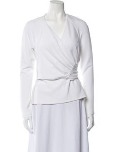 Tibi TopWhiteLong Sleeve with V-NeckExposed Zip Closure at BackFit:Tops by Tibi typically fit true to size. Elegant White V-neck Top For Work, White V-neck Top For Spring Workwear, Chic White Fitted V-neck Top, Elegant White V-neck Top For Workwear, Elegant White V-neck Top For Spring, White V-neck Top For Workwear, Chic White V-neck Top, Chic White V-neck Top For Spring, Chic White V-neck Top For Fall