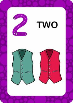 two vests with the numbers 2 and 3 on them, in front of a purple background