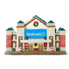 a christmas ornament with a walmart sign on it's front entrance