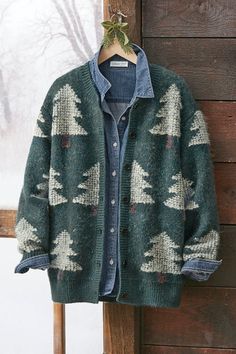 Coldwater Creek Outfits, Ladies Style, Cardigan Green, Latest Sweater, Nature Walk, Sweater Layering, Fir Tree, Cold Weather Outfits, Cozy Cabin