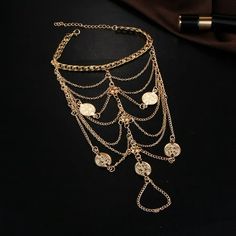 Gender: Women,lovers',Girls, Occasion: Party ,wedding ,engagement,Beach Style: Trendy Bohemia Length: 23.1cm/9.1'' Material: alloy what you get: 1 ankle Size: One Size.  Color: Gold. Foot Jewelry Wedding, Anklet Ideas, Tassel Anklet, Coin Anklet, Party Decorations Kids, Beach Foot Jewelry, Stacked Bracelets, Anklet Chain, Anklets Boho