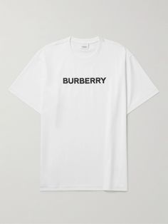 As much as we love Burberry for its more complex designs, the brand always nails the basics. This T-shirt is cut from white cotton-jersey in a relaxed fit and printed with the house's logo in contrasting black. Burberry Logo, Chest Machine, Home Logo, Oversized T Shirt, Mr Porter, The Basics, Oversized Tshirt, Logo Print, Cotton T Shirt