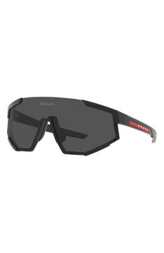 These geometric sunglasses made for sport offer total UV protection to keep your eyes safe from slopes to sand. 39mm lens width; 137mm bridge width; 130mm temple length 100% UV protection Propionate Made in Italy Functional Polarized Sunglasses For Cycling, Functional Polycarbonate Shield Sunglasses With Uv Protection, Functional Polycarbonate Shield Sunglasses For Outdoor Activities, Functional Shield Sunglasses With Uva Protection For Outdoor Activities, Functional Anti-reflective Shield Sunglasses For Sports, Functional Tinted Sunglasses For Cycling, Functional Polarized Shield Sunglasses For Cycling, Anti-reflective Shield Sunglasses For Sports, Functional Sunglasses With Polarized Lenses For Protection