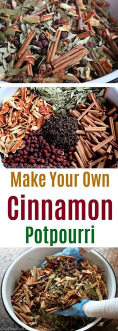 make your own cinnamon potpouri recipe with all the ingredients and instructions to make it