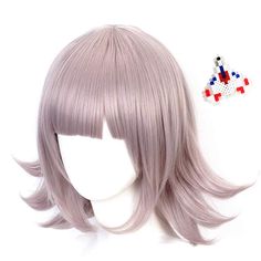 Chiaki Nanami Cosplay, Harajuku Wigs, Hair References, Short Comic, Chiaki Nanami, Anime Wigs, Wavy Style, Curling Irons, Messy Short Hair