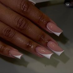 Almond Frenchies, Trending Acrylic Nails, Nails Baddie, Work Nails