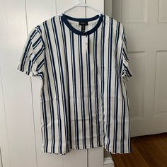 Forever 21 Men’s Vertical Stripe Shirt. Size Medium. Never Worn Before With Tags. Forever 21 Striped Cotton Tops, Casual Striped Tops From Forever 21, Forever 21 Relaxed Fit Cotton Tops, Casual Cotton Tops By Forever 21, Forever 21 Cotton Shirt For Spring, Forever 21 Casual Shirt For Spring, Forever 21 Short Sleeve Summer Shirt, Trendy Forever 21 Cotton Shirt, Forever 21 Summer Short Sleeve Shirt