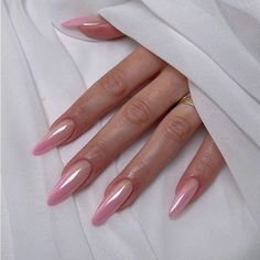 All of my press-on nails are made with 5-6 coats of high-quality professional gel polish and gel, so rest assured, they are STURDY! They are also reusable! I am a qualified nail technician and all of my nail designs are hand-painted. I take great pride in creating nails that are of salon-quality. They are made with the highest quality, professional only products to ensure that they are perfect and look like you have just been to the salon! All of the products I use are vegan and cruelty-free! Ya Nails Pink Almond, Ombre Chrome Nails, Paznokcie Hello Kitty, Kutek Disney, Manikur Kuku, Easy Nails, Almond Nails Designs, Makijaż Smokey Eye, Nagel Inspo