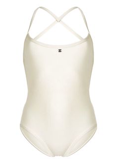 Chanel Bathing Suit, Chanel Bodysuit, Chanel Swimsuit, Designer Suits For Women, Swimsuit Aesthetic, Dream Woman, Swimwear Aesthetic, Luxury Swimsuits, Swimsuit White